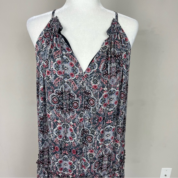 DREW BOHO TIERED SLEEVELESS MAXI DRESS SIZE LARGE - Picture 5 of 15